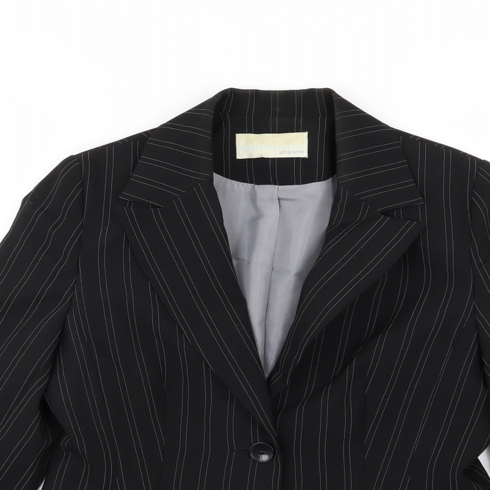 Womens UK Size 12 AMARANTO Regular Black Suit Jacket