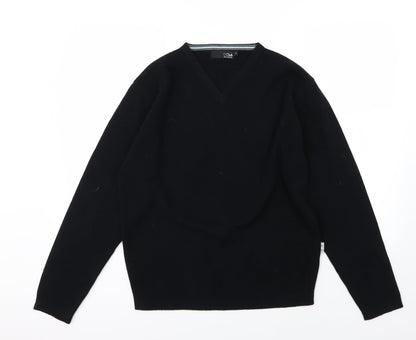 O Club Mens Black  Knit Pullover Jumper Size M