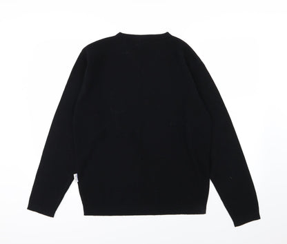 O Club Mens Black  Knit Pullover Jumper Size M