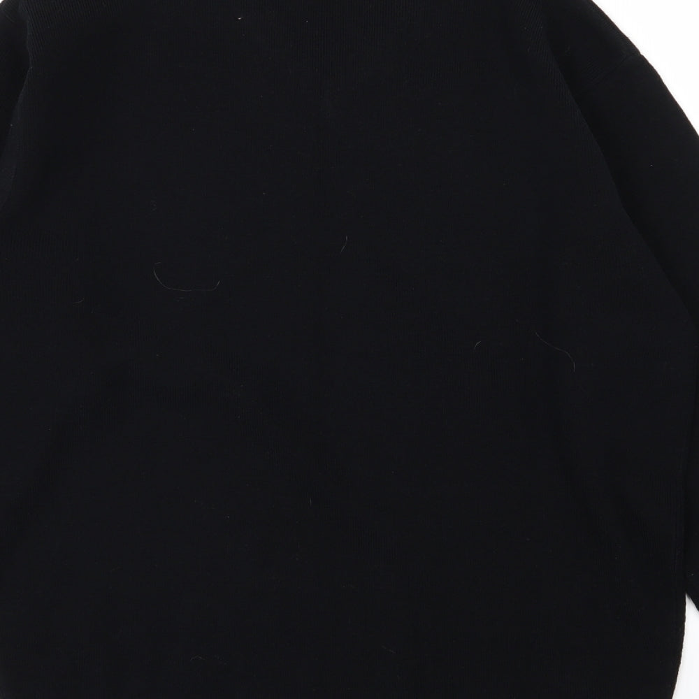 O Club Mens Black  Knit Pullover Jumper Size M