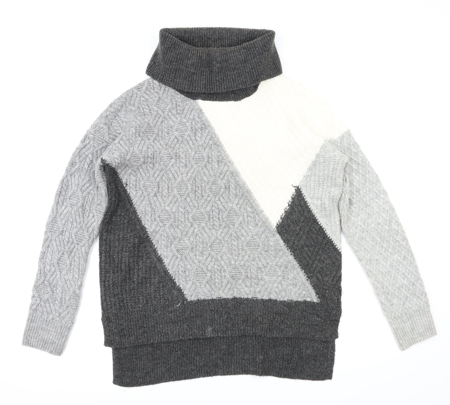 Max Studio Womens Grey Houndstooth  Pullover Hoodie Size M