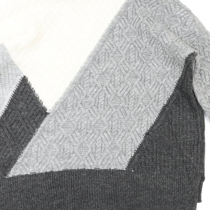 Max Studio Womens Grey Houndstooth  Pullover Hoodie Size M