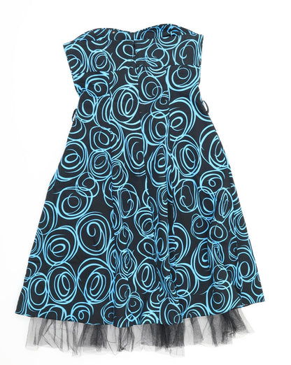 Quiz Womens Blue Floral  Fit & Flare  Size 10