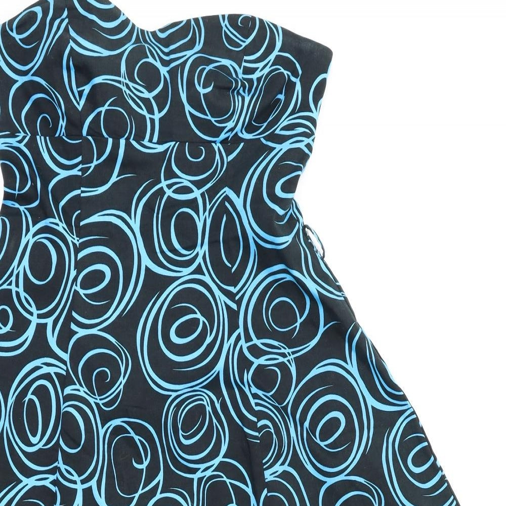 Quiz Womens Blue Floral  Fit & Flare  Size 10