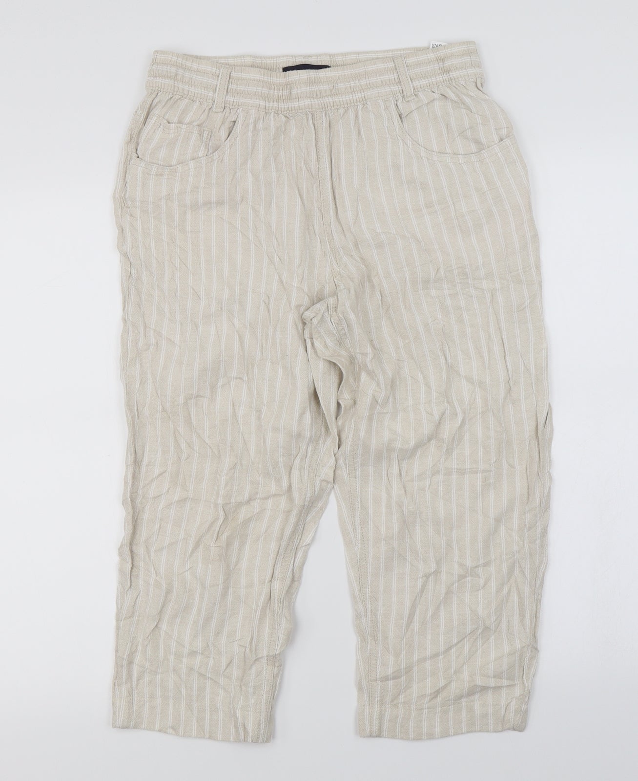 Womens UK Size 12 Marks and Spencer Regular Fit  Ivory Trousers
