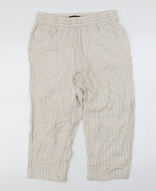 Womens UK Size 12 Marks and Spencer Regular Fit  Ivory Trousers