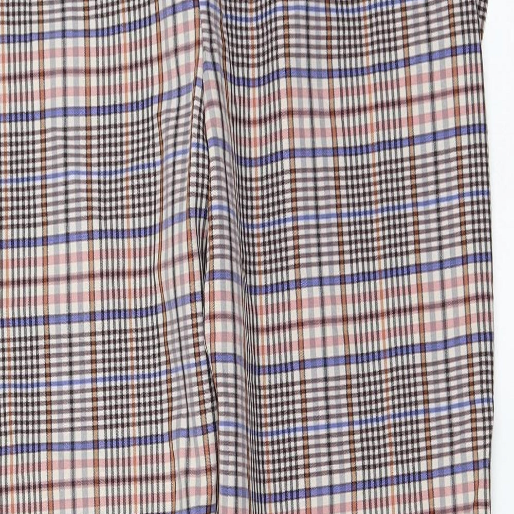 nastygal  Womens Beige Check  Trousers  Size 8 L24 in - with Belt
