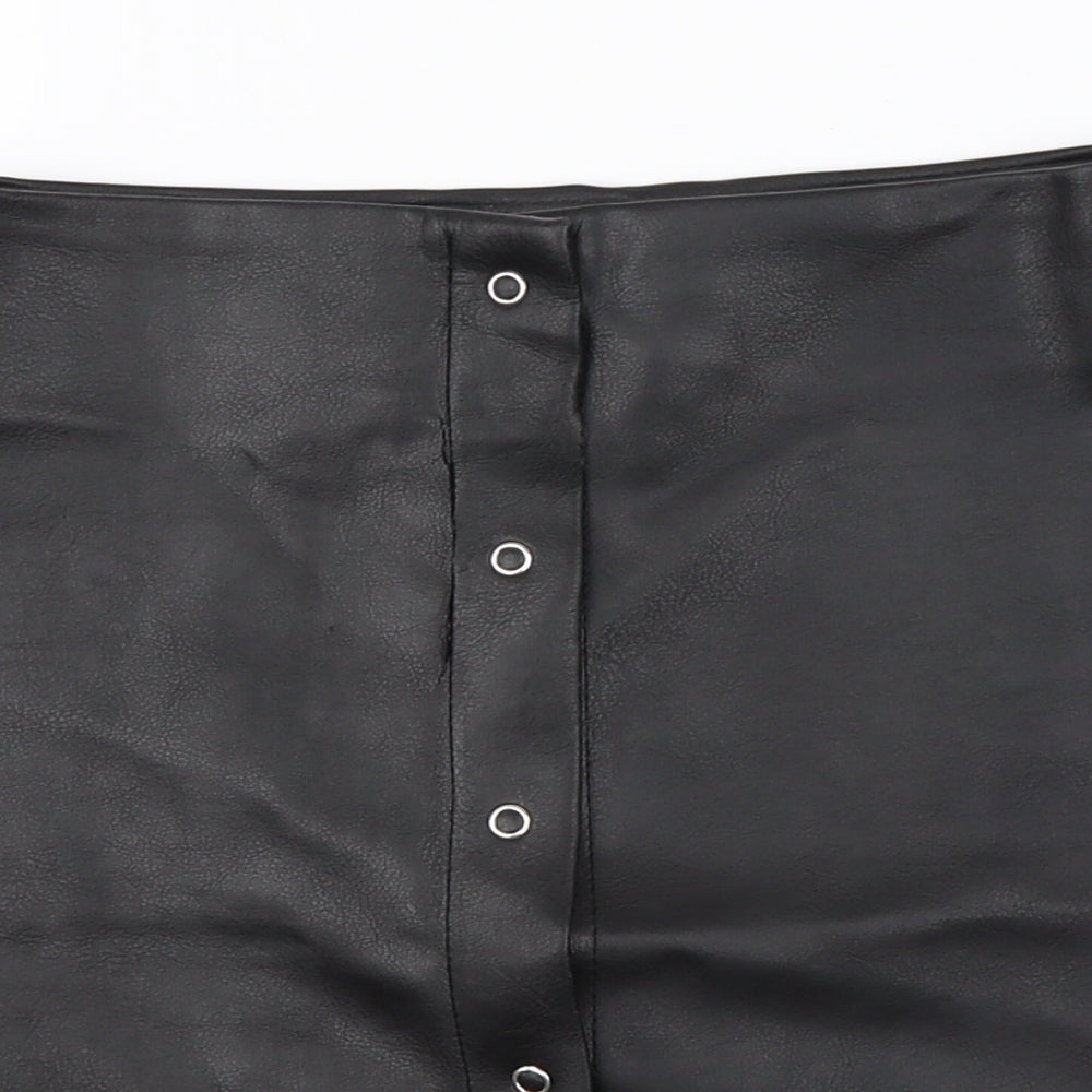 PRETTYLITTLETHING Womens Black   A-Line Skirt Size 6