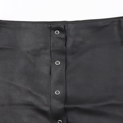 PRETTYLITTLETHING Womens Black   A-Line Skirt Size 6
