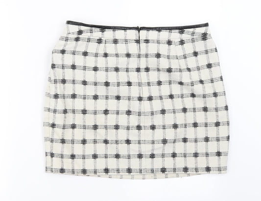 Atmosphere Womens Ivory Check  A-Line Skirt Size 12