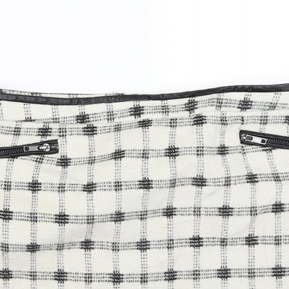 Atmosphere Womens Ivory Check  A-Line Skirt Size 12