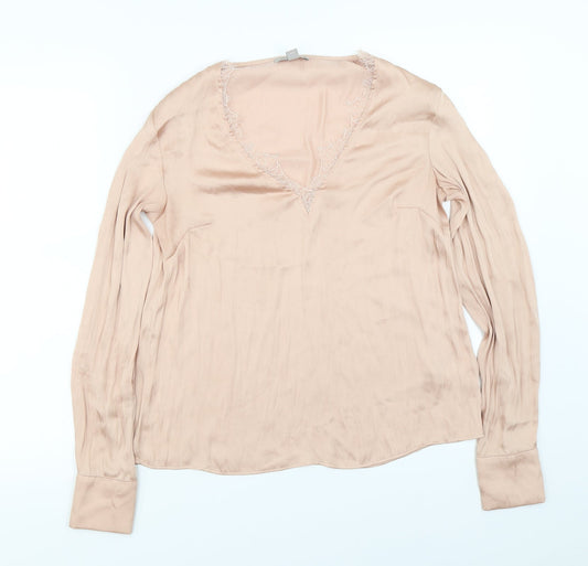 Womens UK Size 8 H&M Pink Basic Blouse