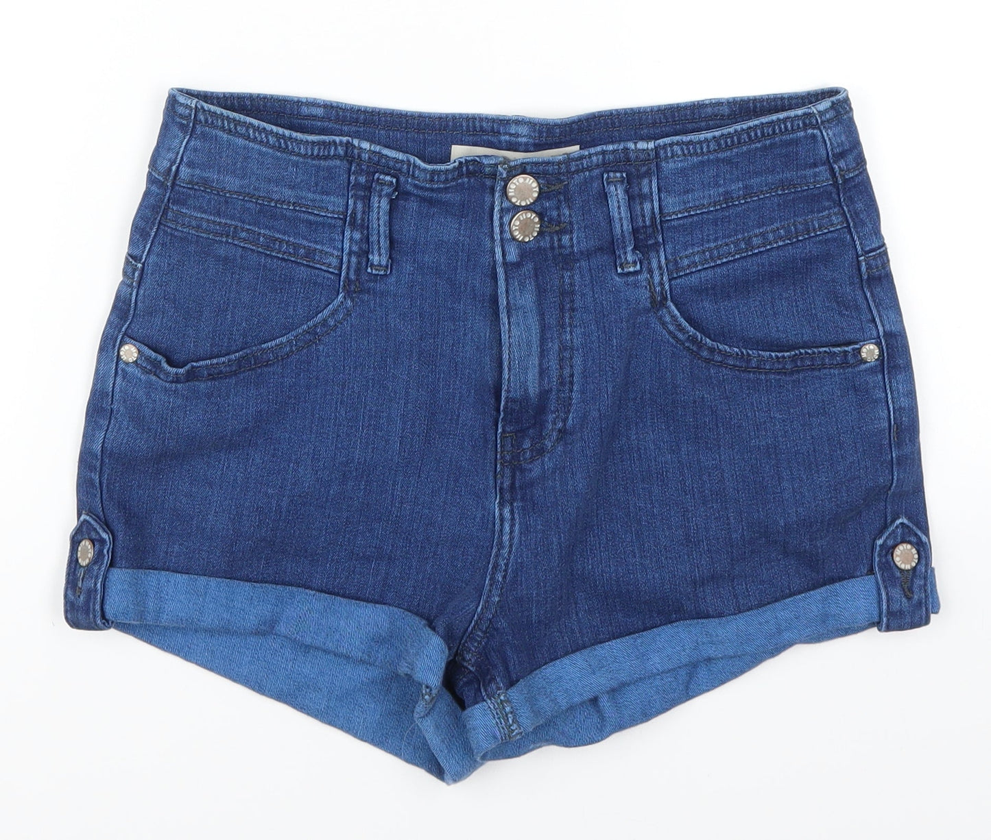 Topshop Womens Blue  Denim Hot Pants Shorts Size 28 in