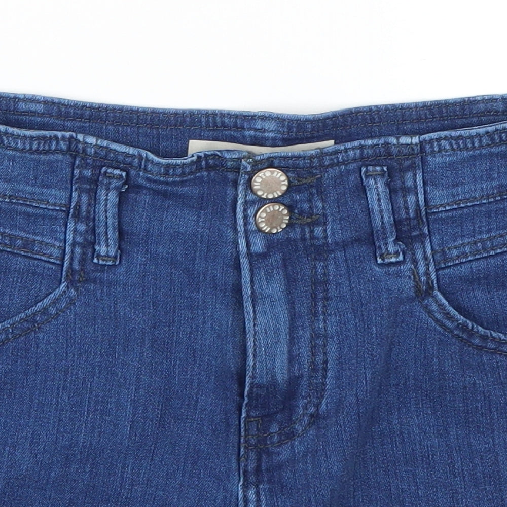 Topshop Womens Blue  Denim Hot Pants Shorts Size 28 in