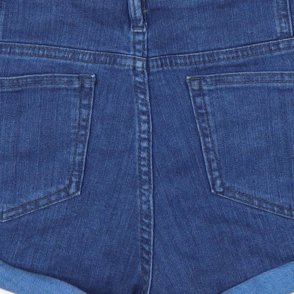 Topshop Womens Blue  Denim Hot Pants Shorts Size 28 in