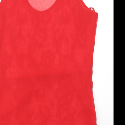 Blue Paris Womens Red  Lace Basic Tank Size S