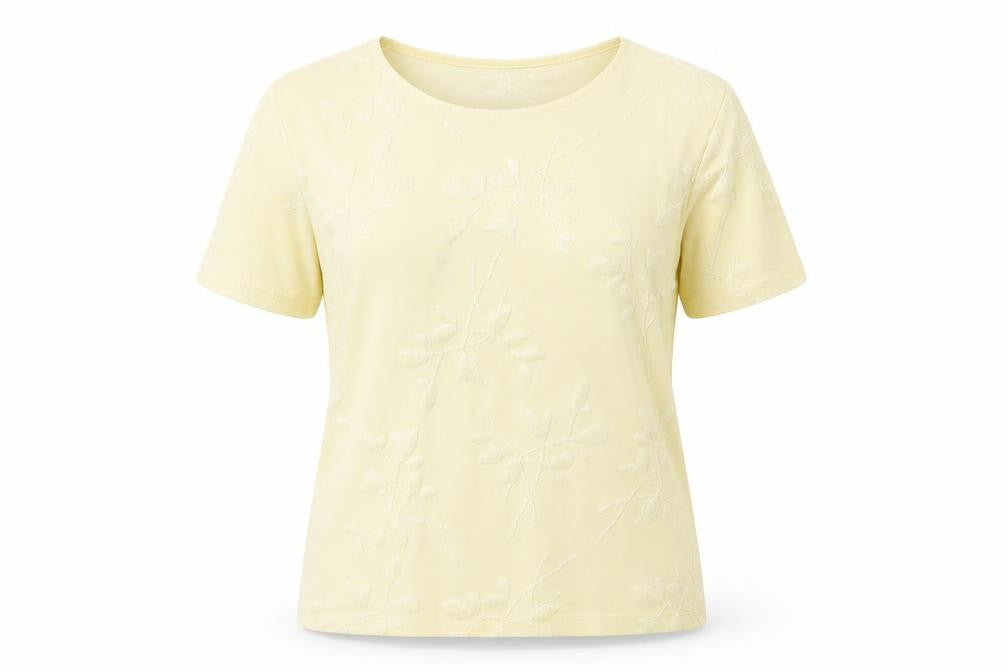 Womens UK Size 14 Principles Yellow Basic T-Shirt