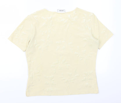 Womens UK Size 14 Principles Yellow Basic T-Shirt