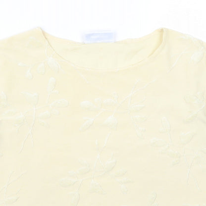 Womens UK Size 14 Principles Yellow Basic T-Shirt