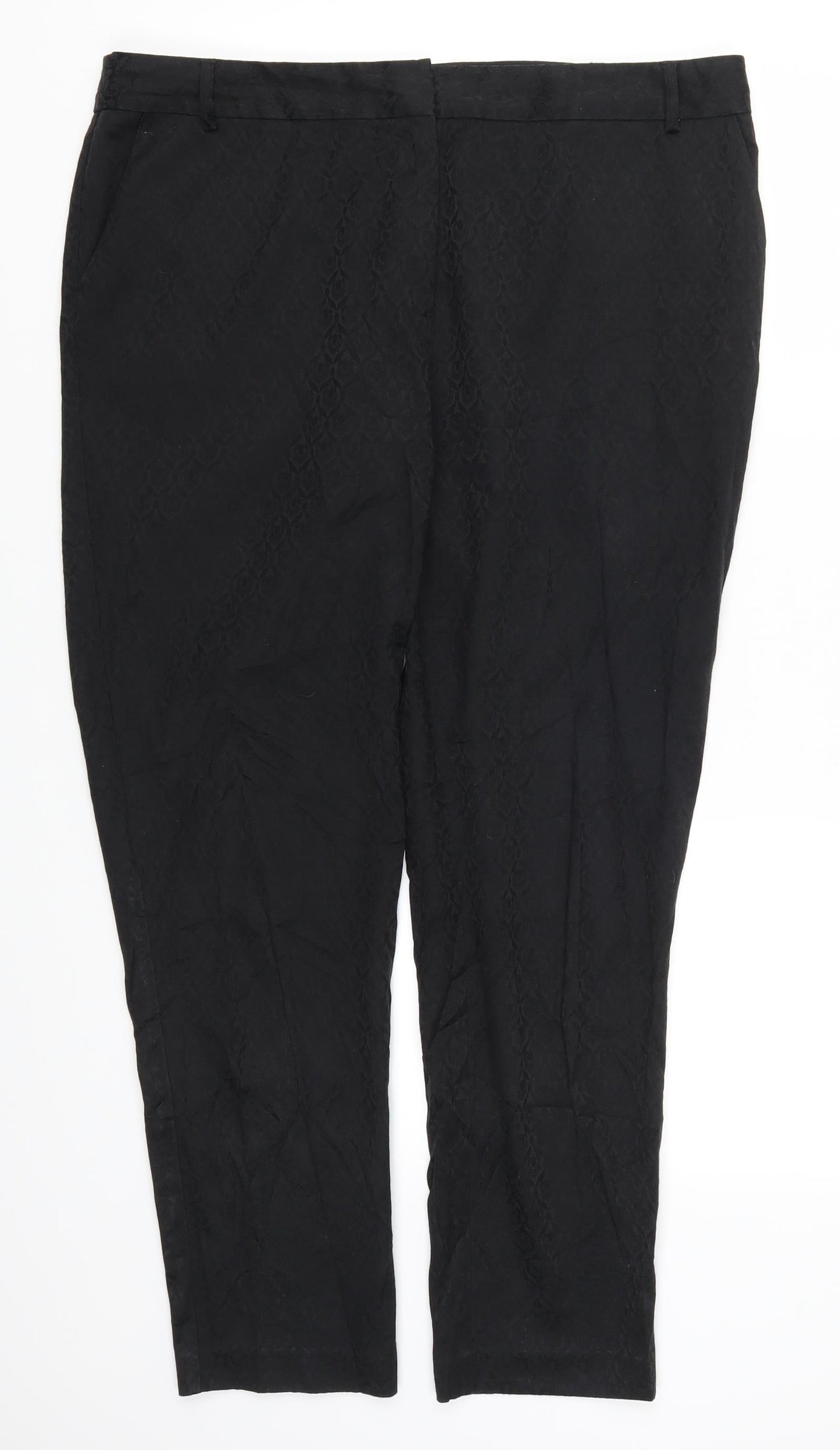 Womens UK Size 16 Oasis Regular Fit  Black Trousers