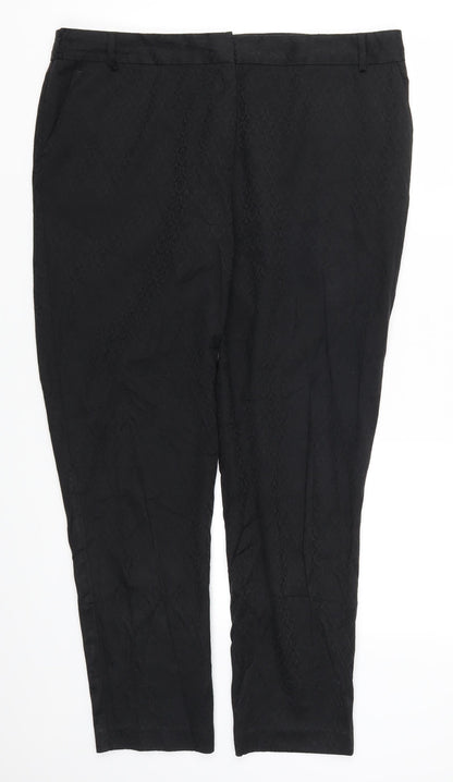 Womens UK Size 16 Oasis Regular Fit  Black Trousers