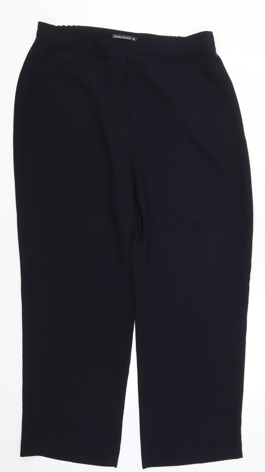 Womens UK Size 18 Reflections Regular Fit  Blue Trousers