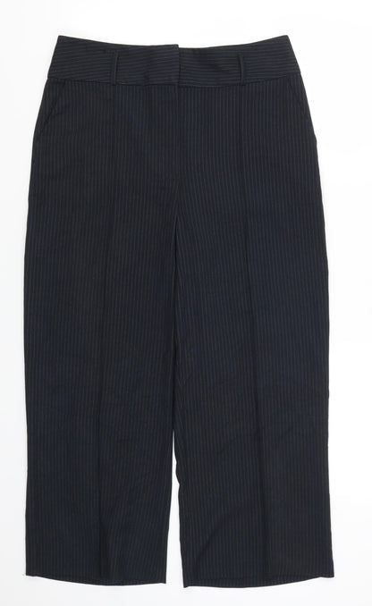 New Look Womens Blue Striped  Trousers  Size 12 L24 in