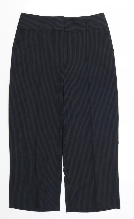New Look Womens Blue Striped  Trousers  Size 12 L24 in