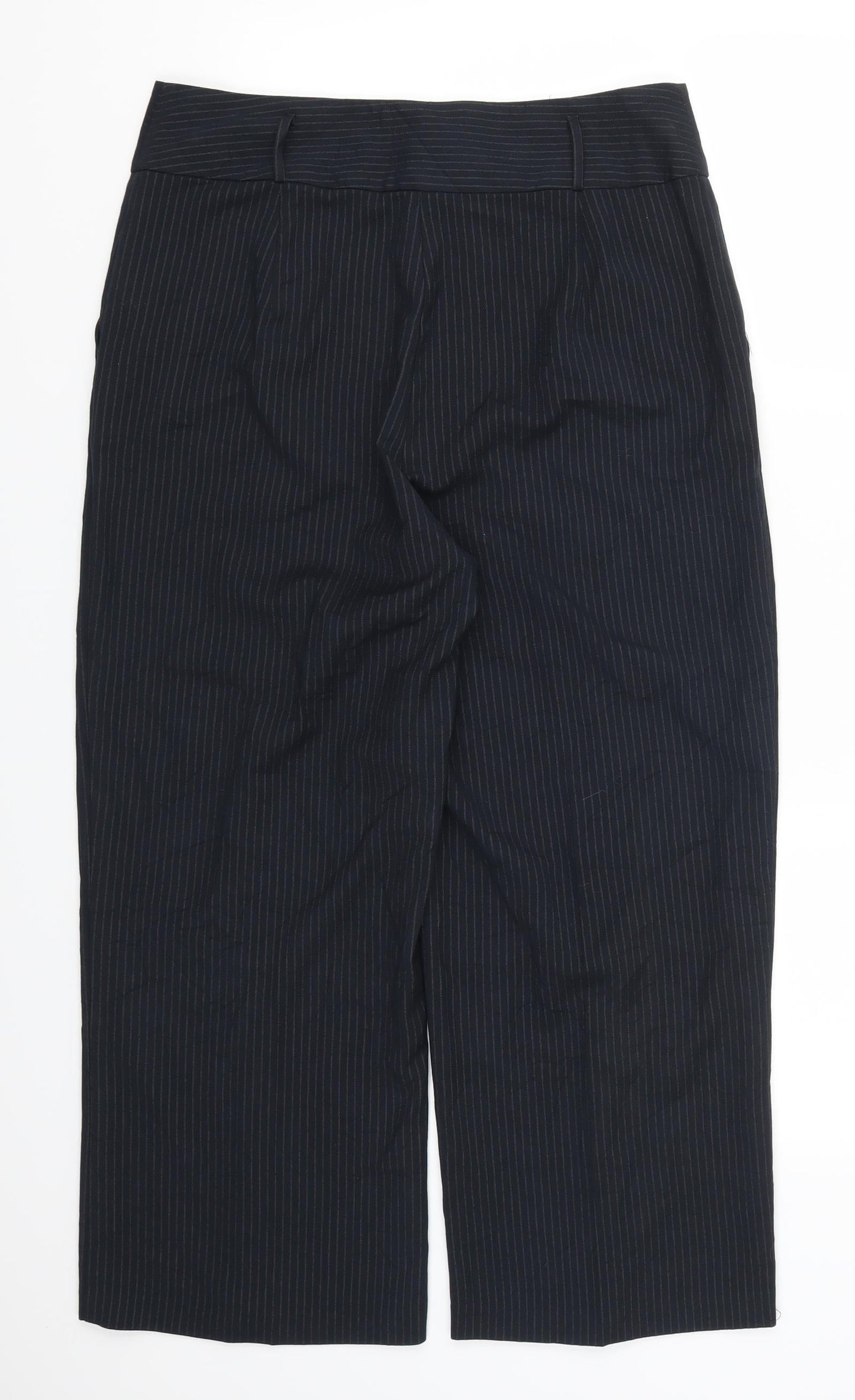 New Look Womens Blue Striped  Trousers  Size 12 L24 in
