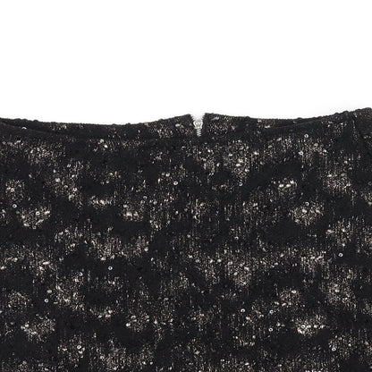 NEXT Womens Black Houndstooth  Flare Skirt Size 10