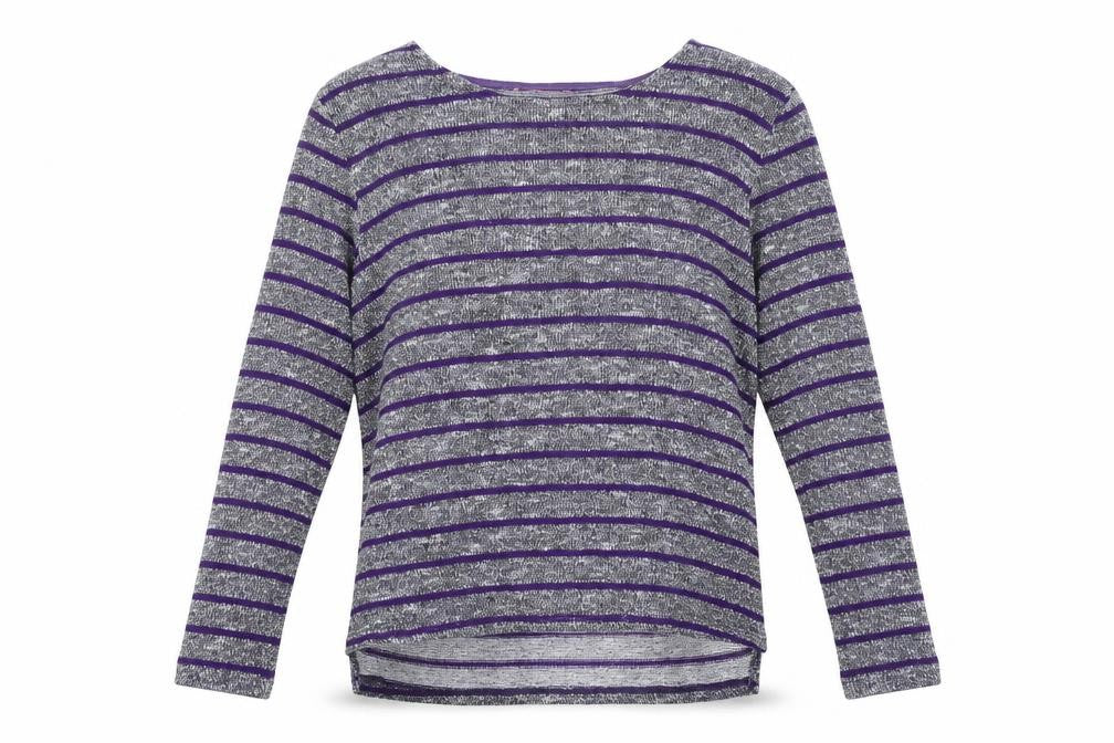 YD Girls Grey Striped  Pullover Jumper Size 11-12 Years