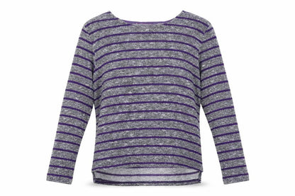 YD Girls Grey Striped  Pullover Jumper Size 11-12 Years
