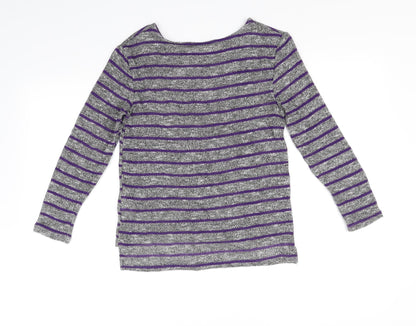 YD Girls Grey Striped  Pullover Jumper Size 11-12 Years