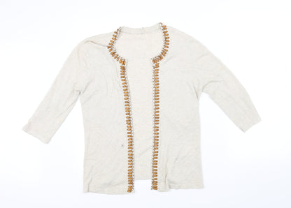 Preworn Womens Beige   Cardigan Jumper Size 10