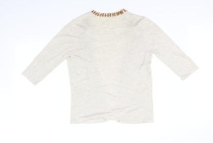 Preworn Womens Beige   Cardigan Jumper Size 10