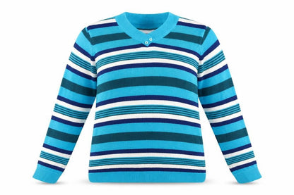 Ble Womens Blue Striped  Pullover Jumper Size L