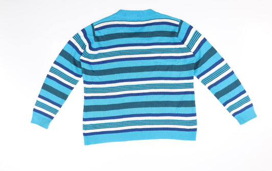 Ble Womens Blue Striped  Pullover Jumper Size L