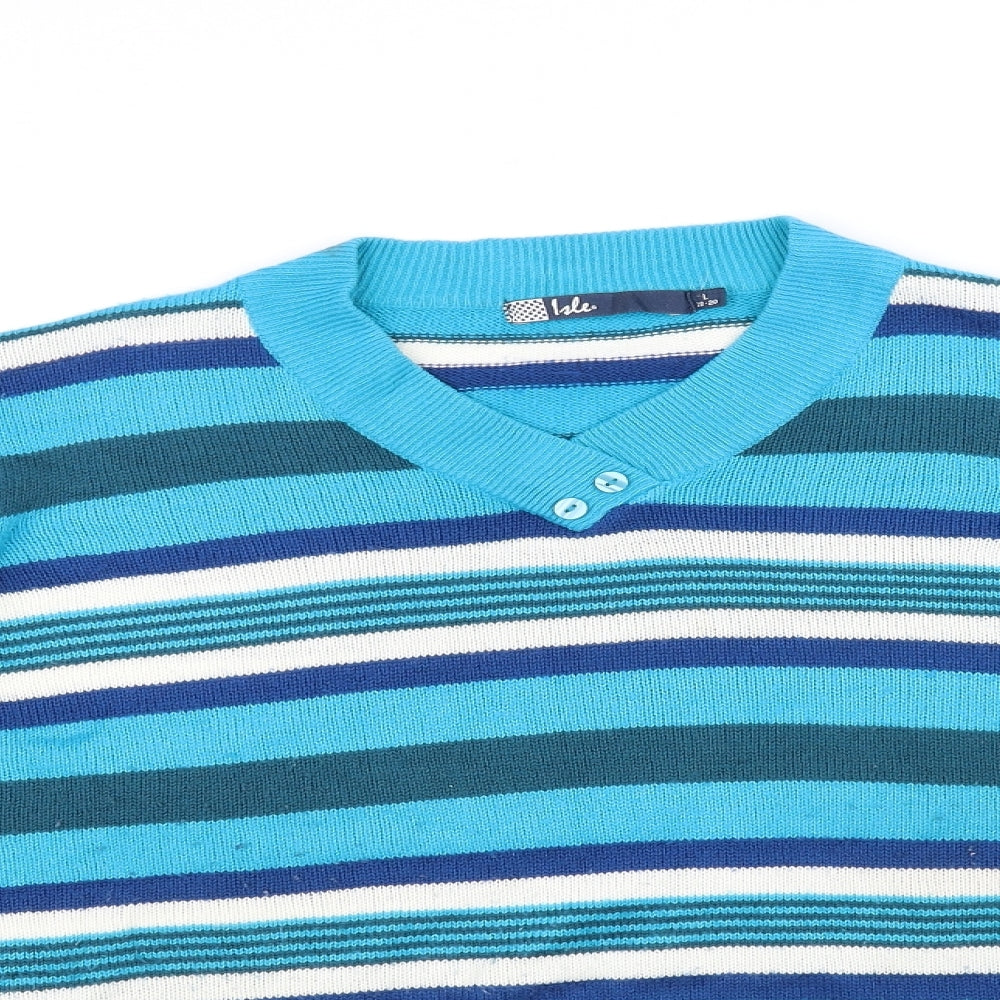 Ble Womens Blue Striped  Pullover Jumper Size L