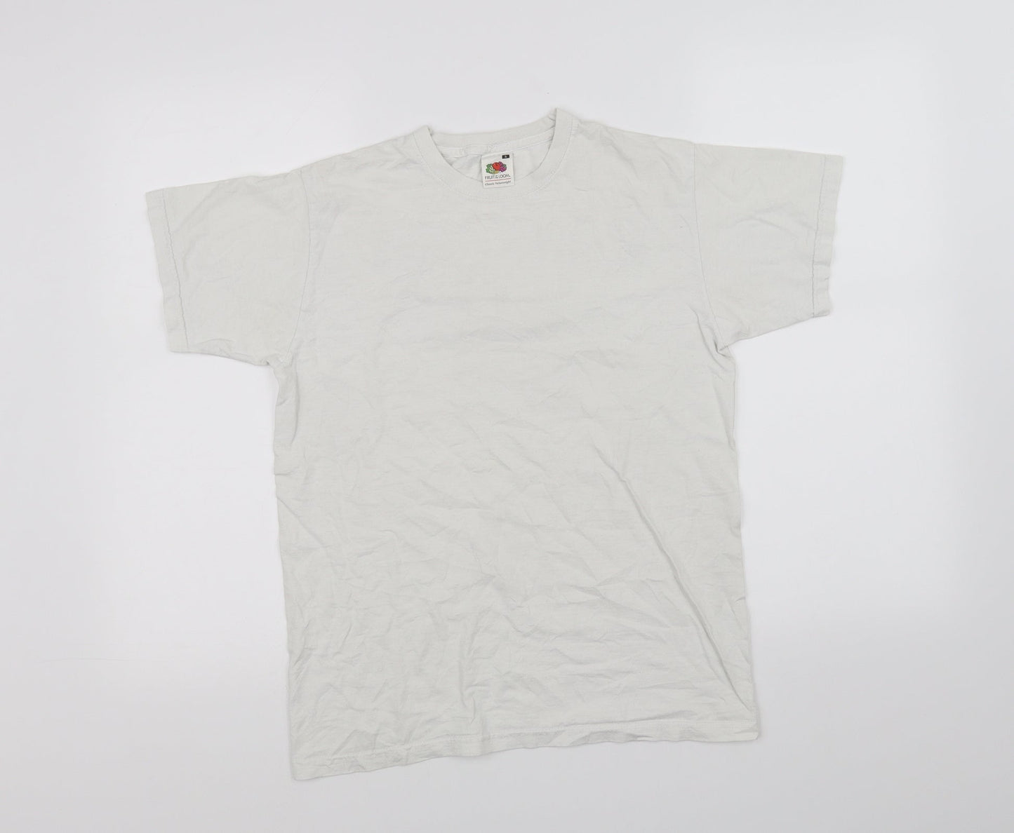 Womens UK Size S Fruit of the Loom White Basic T-Shirt