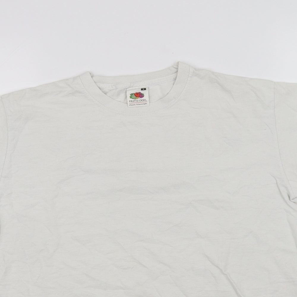 Womens UK Size S Fruit of the Loom White Basic T-Shirt