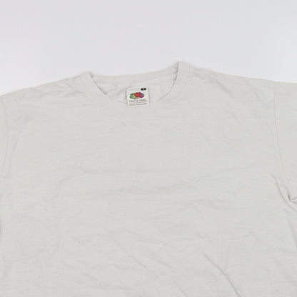 Womens UK Size S Fruit of the Loom White Basic T-Shirt