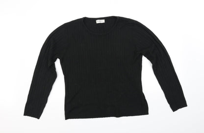 Womens UK Size L FABRIZIO Black Basic T-Shirt