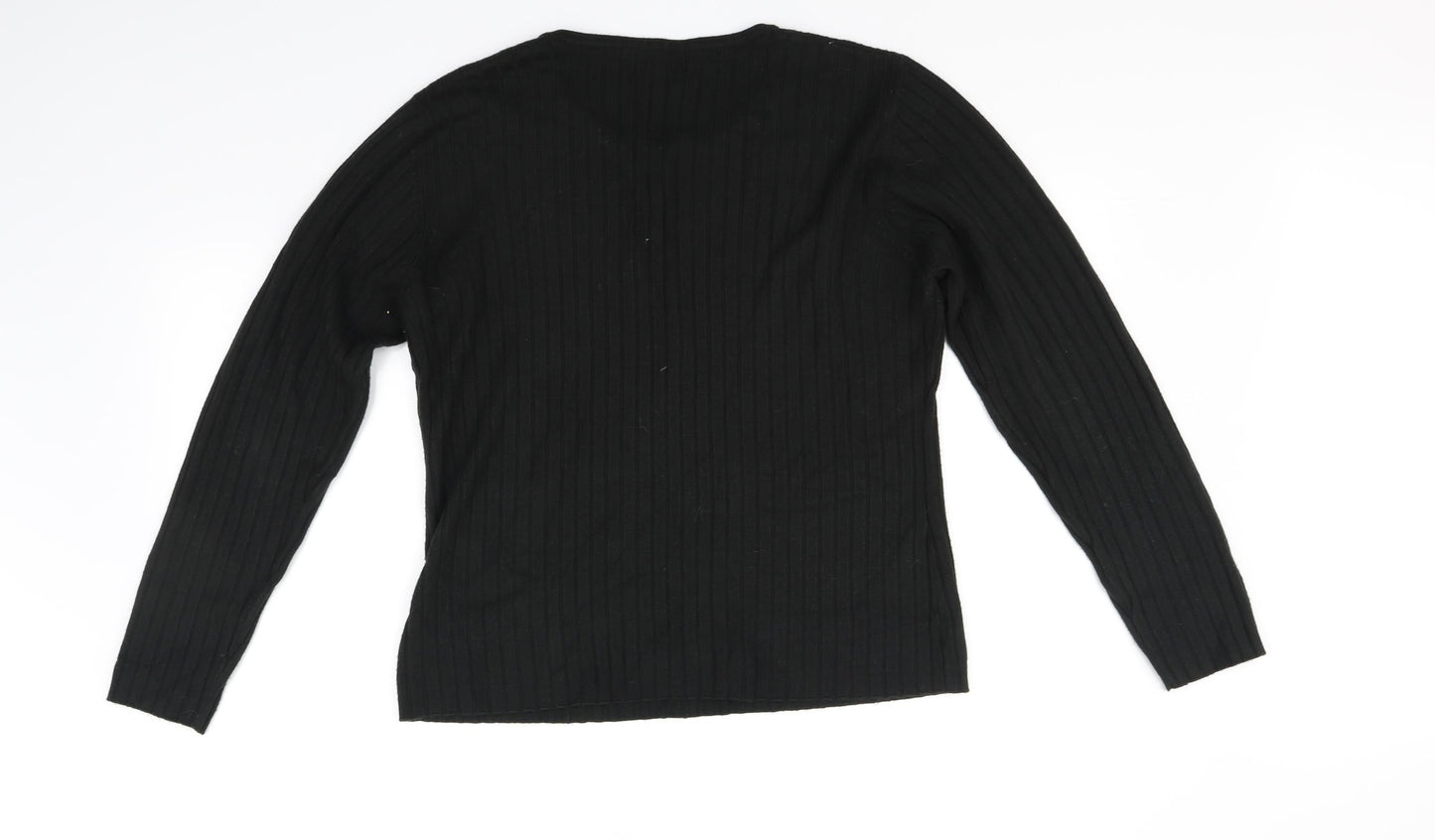 Womens UK Size L FABRIZIO Black Basic T-Shirt