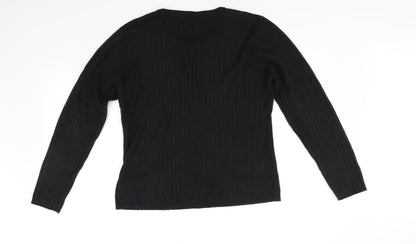 Womens UK Size L FABRIZIO Black Basic T-Shirt