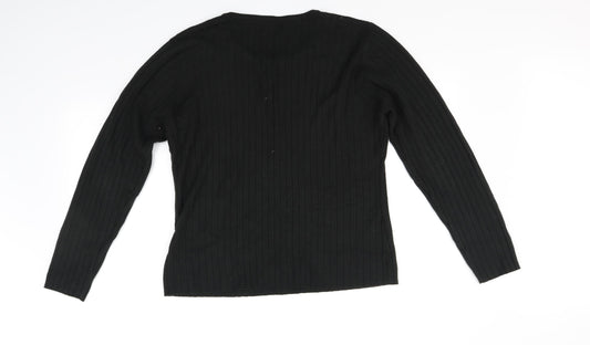 Womens UK Size L FABRIZIO Black Basic T-Shirt