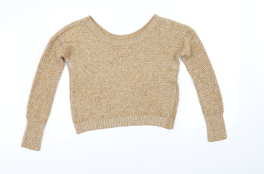 Sisley Womens Yellow   Pullover Jumper Size M