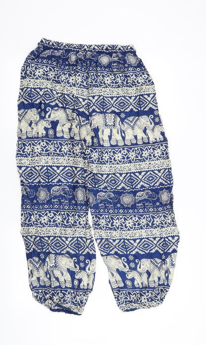 Womens UK Size XL Preworn Regular Fit  Blue Trousers