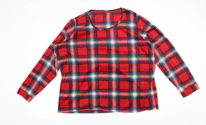 Marks and Spencer Womens Red Check  Top Pyjama Top Size 20