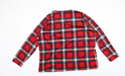 Marks and Spencer Womens Red Check  Top Pyjama Top Size 20