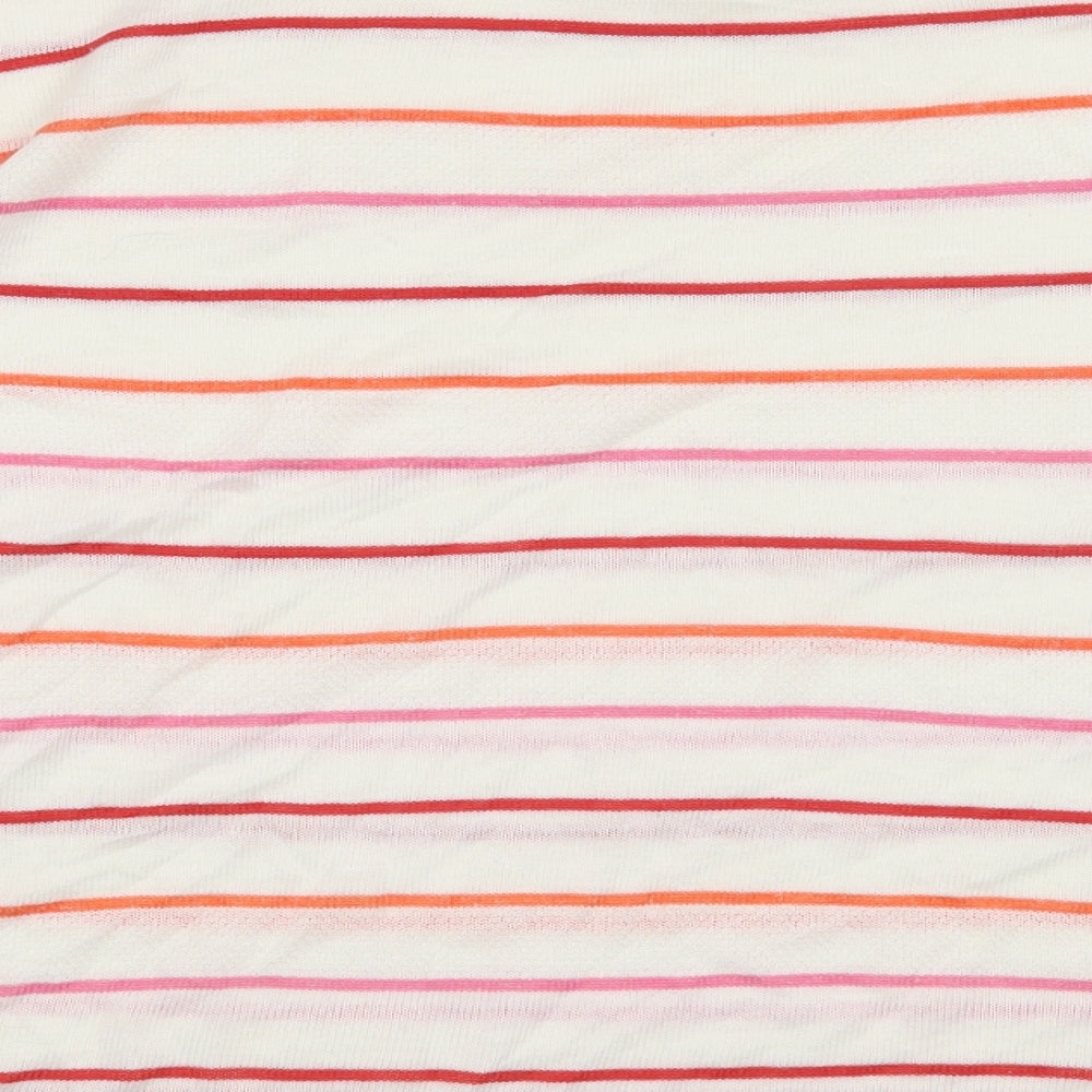 Nutmeg Womens White Striped  Pullover Jumper Size 10